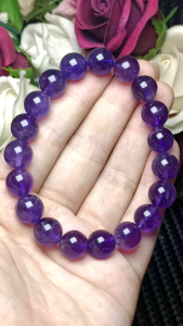 High Grade Purple Amethyst Bracelet 10mm+ 天然高货紫冰透体水晶手串 10mm+