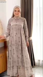 Dress Diandra Wanita Dewasa Casual Baju Gamis Remaja Muslimah Korean Style Bahan Rayon Viscose Lebaran Kondangan Mewah Elegan