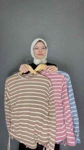 VELENTOP BLOUSE SERUT SALUR / BLOUSE WANITA SERUT STRIPE