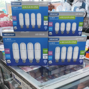 LAMPU LED MEGAMAN PAKET ISI 4 PCS 15WATT - 12 WATT - 9 WATT - 5 WATT