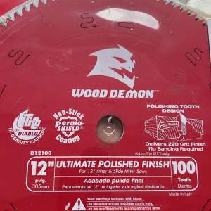 Diablo 12 in. x 100-Teeth Ultimate Polished Finish Saw Blade Power Tool Accessories