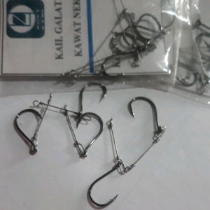 5pcs Kail Neklin Bawal No.4 Pengaman Kawat Nelin 2cm Kail Galatama Bawal dan Lele