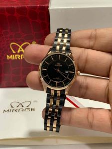 Mirage 8544 Roseblack list Rose Original Jam Tangan Wanita Original Slim Tanggal Aktif Tahan Air Real pict Stainless Steel