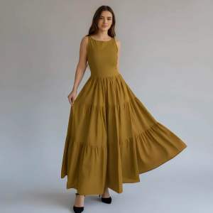 ABBY DRESS XS-XL+ COTTON LINEN Casual Womenswear Lady Casual Wear Summer Comfort Dresse Minimalist Sleeveless Basic Fits Fabric Breathable Comfortable Elegance Simple Style Accessory Bohemian Boho Spaghetti Strap Fitted Lingerie plus Maxi Garterized