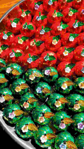 ✅พร้อมส่ง แพ็ค50ชิ้น ลูกส้มขอบทอง ตัวเปล่า ส้มตกแต่ง หลอด+ใบส้ม เหรียญโปรยทาน เหรียญโปรยทานผลไม้ กำพรึก