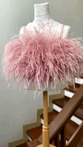 เกาะอกขนนก เสื้อเด็ก​ผู้หญิง​ขนเต็มตัว​หน้า​หลัง​ เสื้อผ้า​เด็ก เกาะอกเด็กผู้หญิง​(สินค้าพรี)​ ตัดเย็บ​ใน​ไทย​hipaholic​