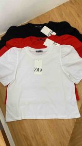 LADIES-Z•A•R•A PUFF SLEEVE COTTON TOP