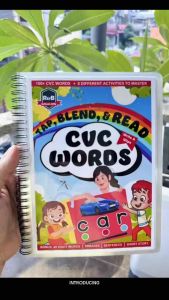 Tap Blend and Read CVC Words | 100+ CVC Words | Laminated Reading Booklet for Beginner