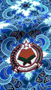 BATIK Mts/Baju Batik Seragam Sekolah Ikhlas Beramal Biru Motif Lugina
