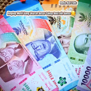 Ampau amplop lebaran tema Uang versi Panjang 100 Lembar Mix 10 Karakter