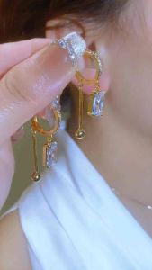 (Bebas beli 2 dapat bonus) H-Girl888 COD A199 Anting Kotak juntai cakep titanium wanita Korea