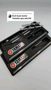 Dudukan Plat Nomor Motor List Karbon Plus Stiker Hologram Yamaha Universal - Cover Plat Nomor Motor Yamaha
