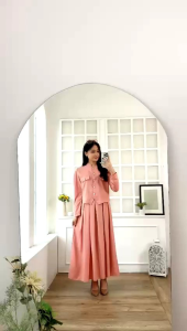 Mv Shop 8077 Gamis Blazer Set 2 Pcs Katun Crepe Fashion Muslim 2in1