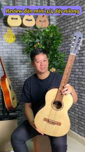 Đàn guitar mini classic 3/4 cao 98cm có ty - Đàn không đau tay cho bạn mới - Tặng 7 phụ kiện và khoá học