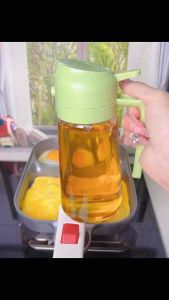 Oil Spray Bottle 2 IN 1 Leak Proof Glass Spray Oil Bottle 470ml (Distributor and Injector) Multifunctional Oil Dispenser