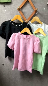 Atasan import tangan pendek leher mutiara anak perempuan usia 6 bulan sampai 8 tahun SNI