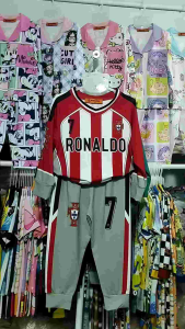 12-45kg A575 Đồ bộ dài tay bé trai thun lạnh in họa tiết thể thao đường phố ngầu đẹp bộ thể thao bóng đá bé trai