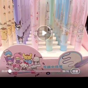 Pulpen gel 05mm warna biru my melodyhello kittypochaccokuromicinnamorollpurin