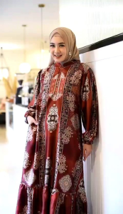 Gamis Motif Batik Gamis Maxamralux Sliky Primium Gamis Pesta kondangan Terbaru M.L.XL.4L.6L