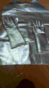 Sarung tangan set Apron Celemek Alumunized alumunium foil safety Panas Api