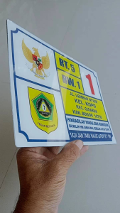 Nomor Rumah Akrilik Custom Nama Alamat RT RW Desa Logo