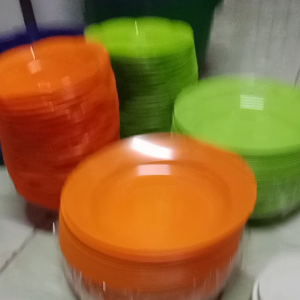 1 LUSIN MANGKOK PLASTIK BENING TEBAL & PIRING PLASTIK MURAH 10 RIBU BISA COD