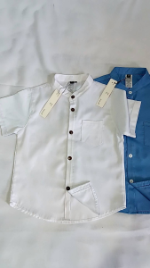 Kemeja Anak Warna Denim & Baju Koko Anak Lengan Pendek Usia 1-8 Tahun