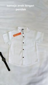 keja anak laki laki warna putih baju koko anak lengan pendek