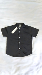 hem anak warna hitam usia 1-8 tahun kemeja anak lengan pendek