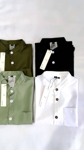 Kemeja Anak Lengan Pendek Kerah Chiangi Baju Koko Usia 1-8 Tahun