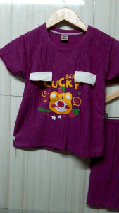 30_35kg Bộ quần đùi tay ngắn con gái quần áo mặc nhà đi học trẻ em 3_6 tuổi. Sỉ 0x 1x