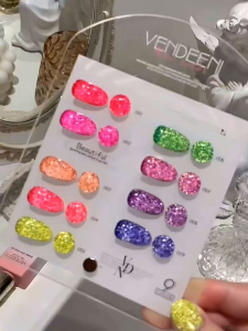 Set sơn gel nhũ Flash 9 màu Vendeeni A71 ( tặng kèm bảng màu )