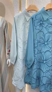 Tunik linen premium tunik bordir wanita best seller