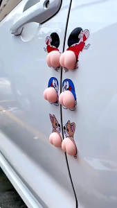 ASTK9011 Stiker Lucu Aksesories Pelindung Silikon Penahan Pintu / Stiker Case Lucu 2 Pcs