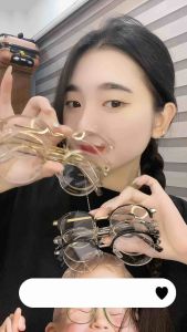 Kính tròn mắt nhỏ viền dày kim loại thời trang nam nữ 5612A