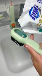 Multifunctional Shoe Cleaning Brush with Liquid Soap Dispenser | Portable Laundry Scrub Brush for Sneakers & Shoes