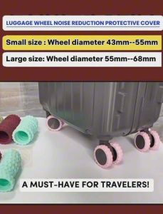 8 PCS Luggage Wheel Protector Suitcase Wheels Ring Rubber Ring Protector Luggage Wheel Cover Noise Reduction