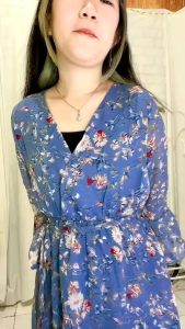 TM 12660 Evelisse wrap MIDI dress import wanita model terbaru elegan cantik dan feminim Korean style