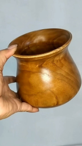 kendil kayu jati mangkuk berbentuk kendil dari kayu jati asli