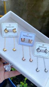 Anting Juntai Kupu Kupu Rantai Tipis Titanium Variasi Cantik Dan Elegant Cxb0602