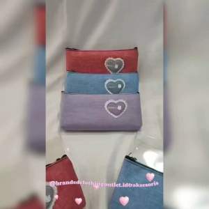 TEMPAT PENSIL IMPORT PREMIUM / POUCH KOSMETIK KOREAN STYLE / TAS MAKE UP VINTAGE / DOMPET RESLETING SERBAGUNA / PENCIL CASE MAKE UP / PCM5715