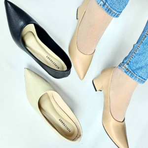 Sepatu Pantofel Wanita Kekinian Hak 5 Cm High Heels Shoes Kerja Premium Elegan Trendy