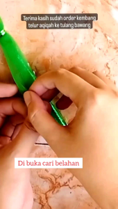 kartu nama aqiqah + bambu + wadah + animasi atas tasyakuran / tasmiyah