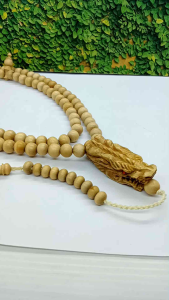 tasbih kayu kemuning gading kepala ukir naga A08