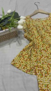 Đồ bộ lụa lanh mặc mát mùa hè hoạ tiết xinh