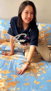 SPREI KATUN CVC STAR MOTIF BUNGA