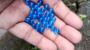 batu akik mustiko lipan bulat tunjung biru 5 dan 6 mm
