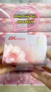 Thùng 30 Gói Khăn Giấy Rút AK Green 4 Lớp Siêu Dai Mềm Mại An Toàn Cho Da