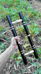 Handle Gagang Pintu Kaki Baut Tembus Bulat Liss Hitam Diameter 1¼