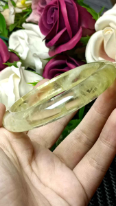 (Certificate) High Grade Brazil Citrine Crystal Stone Super shiny Bangle 59mm+-